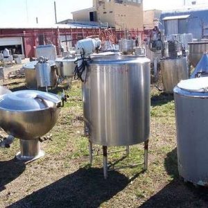 Stainless steel tank 1000 l / ~1400 kg, with valve 2”, with cover and with  integrated stand, with stirrer, with heating – PREMIU